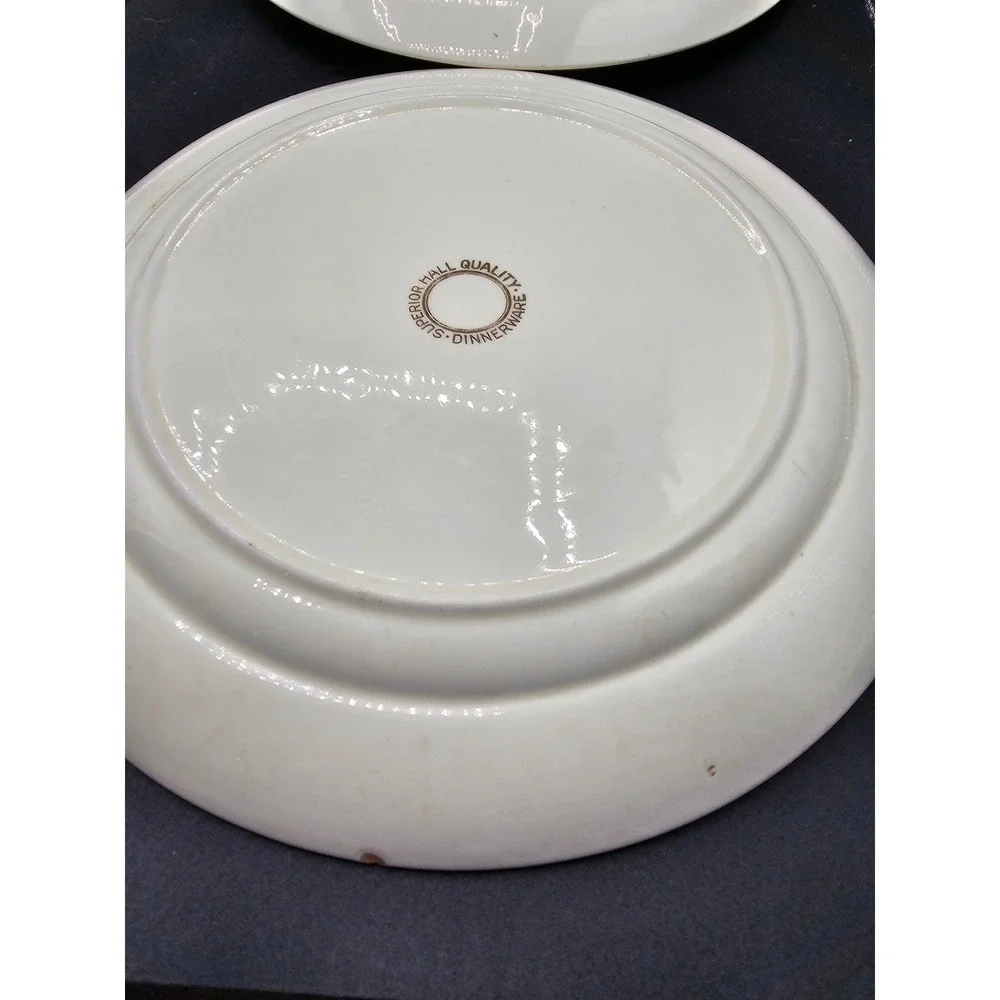 Vintage Superior Hall Quality Dinnerware Red Floral Dinner Plates Set of 4